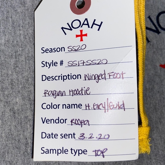 Noah NYC Ny Winged Foot Raglan Hoodie Summer Spring SS20 Supreme New York Stussy - Picture 4 of 6